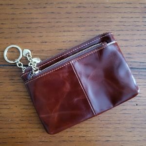 Brighton Brown Small Leather Zipper Wallet